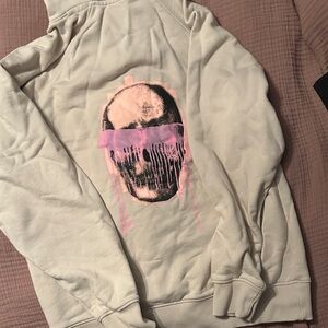 Cream Skull Graphic hoodie